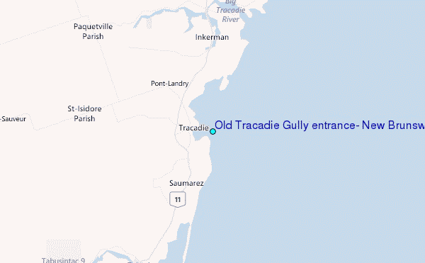 Old Tracadie Gully entrance, New Brunswick Tide Station Location Map
