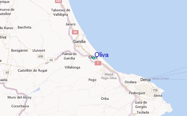 Oliva Tide Station Location Map