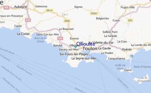 Ollioules Tide Station Location Map