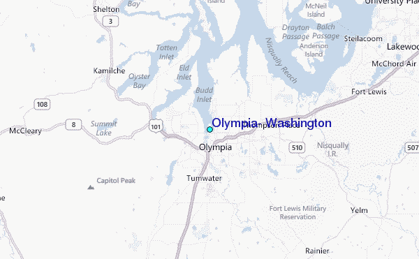 Olympia, Washington Tide Station Location Map