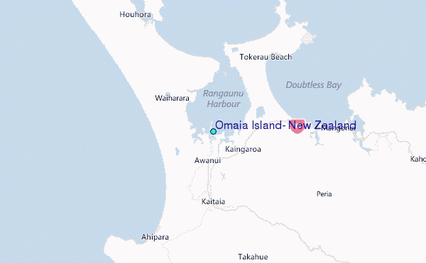 Omaia Island, New Zealand Tide Station Location Map