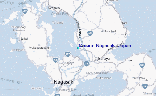 Omura, Nagasaki, Japan Tide Station Location Map