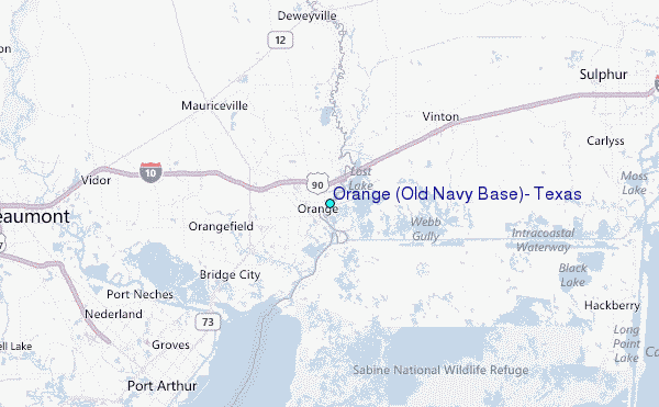 Orange (Old Navy Base), Texas Tide Station Location Map