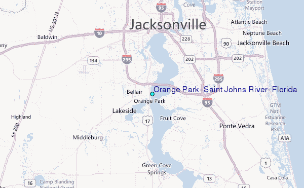 Orange Park, Saint Johns River, Florida Tide Station Location Map
