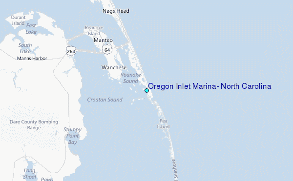 Oregon Inlet Marina, North Carolina Tide Station Location Map