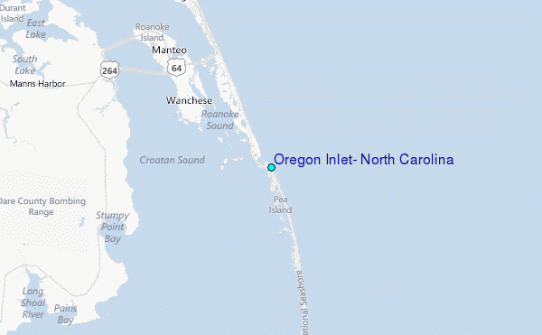 Oregon Inlet, North Carolina Tide Station Location Map
