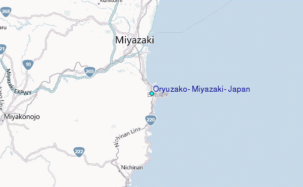 Oryuzako, Miyazaki, Japan Tide Station Location Map