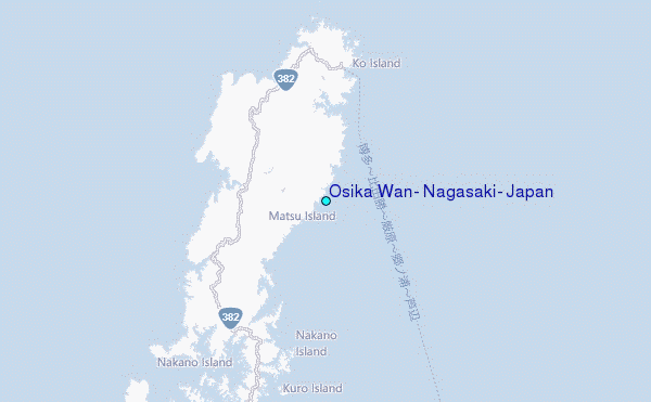 Osika Wan, Nagasaki, Japan Tide Station Location Map