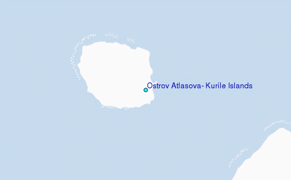 Ostrov Atlasova, Kurile Islands Tide Station Location Map