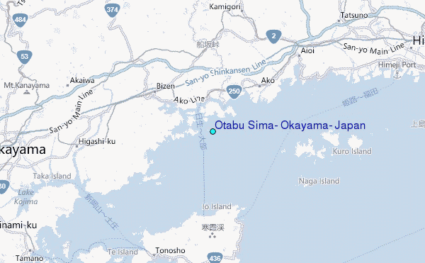 Otabu Sima, Okayama, Japan Tide Station Location Map