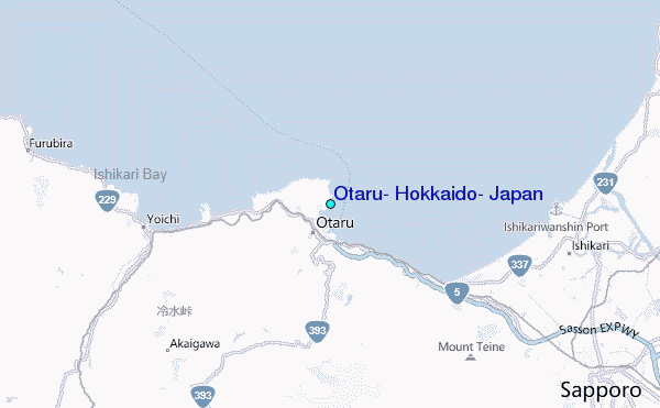 Otaru, Hokkaido, Japan Tide Station Location Map