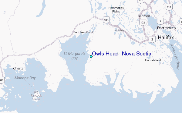 Owls Head, Nova Scotia Tide Station Location Map