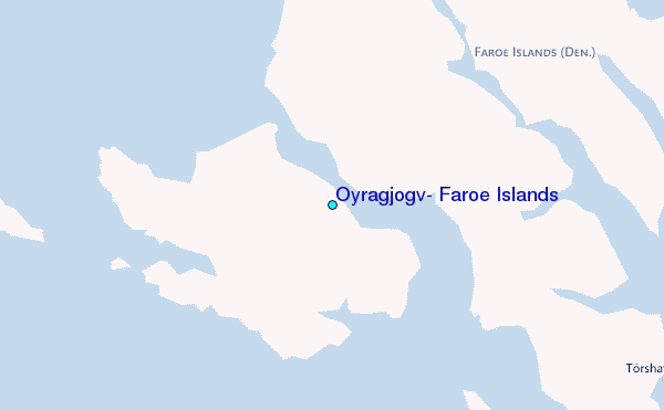 Oyragjogv, Faroe Islands Tide Station Location Map