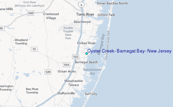 Oyster Creek, Barnegat Bay, New Jersey Tide Station Location Map