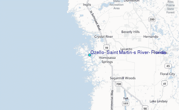 Ozello, Saint Martin's River, Florida Tide Station Location Map