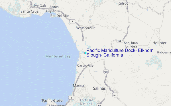 Pacific Mariculture Dock, Elkhorn Slough, California Tide Station Location Map
