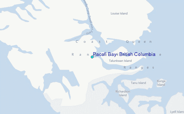 Pacofi Bay, British Columbia Tide Station Location Map
