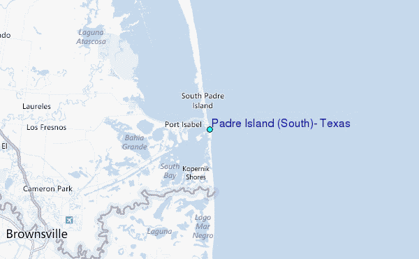 Padre Island (South), Texas Tide Station Location Map