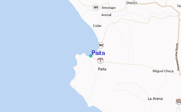 Paita Tide Station Location Map