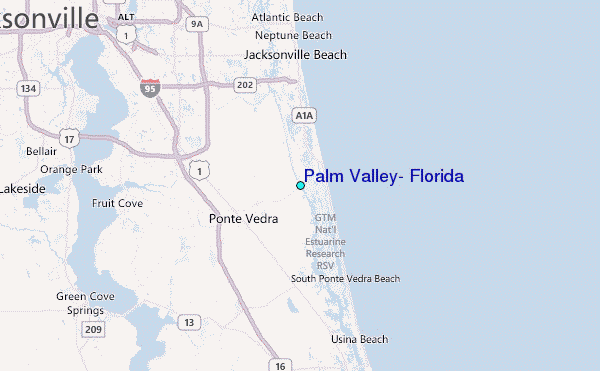 Palm Valley, Florida Tide Station Location Map