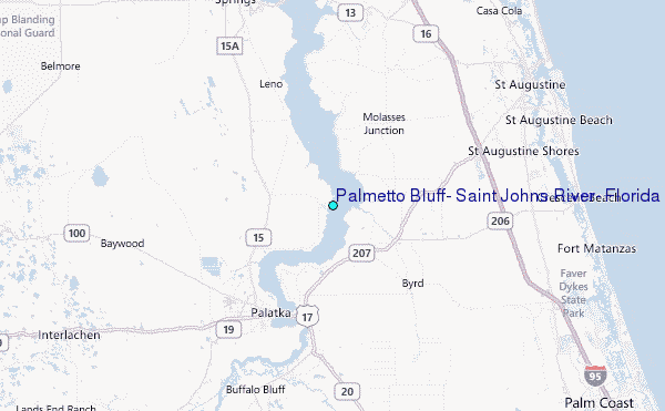 Palmetto Bluff, Saint Johns River, Florida Tide Station Location Map