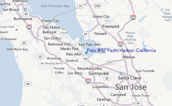Palo Alto Yacht Harbor, California Tide Station Location Map