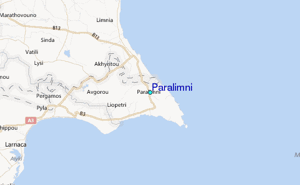 Paralimni Tide Station Location Map