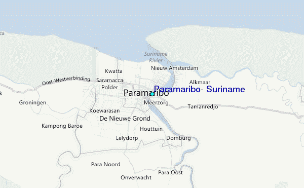 Paramaribo, Suriname Tide Station Location Map