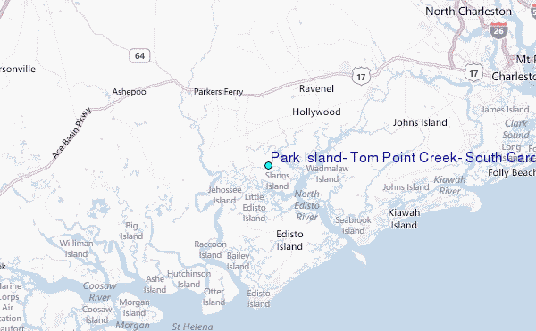 Park Island, Tom Point Creek, South Carolina Tide Station Location Map
