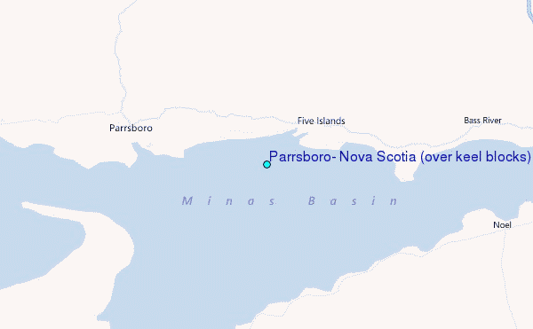 Parrsboro, Nova Scotia (over keel blocks) Tide Station Location Map