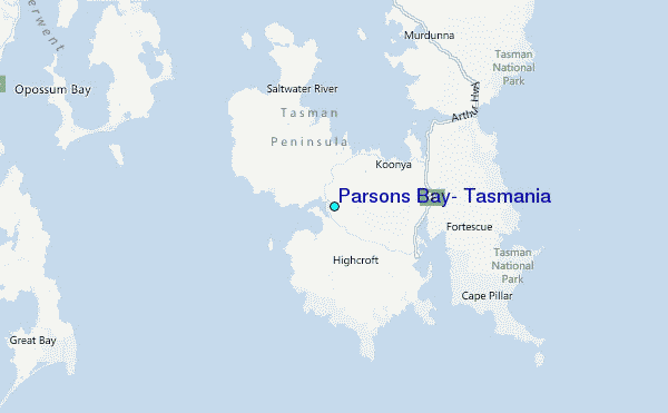 Parsons Bay, Tasmania Tide Station Location Map