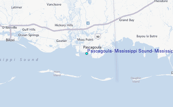 Pascagoula, Mississippi Sound, Mississippi Tide Station Location Map