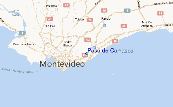 Paso de Carrasco Tide Station Location Map