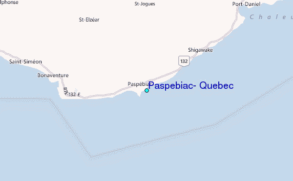 Paspebiac, Quebec Tide Station Location Map