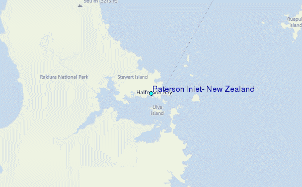 Paterson Inlet, New Zealand Tide Station Location Map