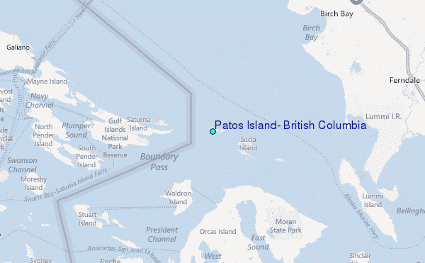 Patos Island, British Columbia Tide Station Location Map