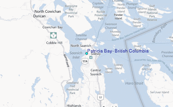 Patricia Bay, British Columbia Tide Station Location Map