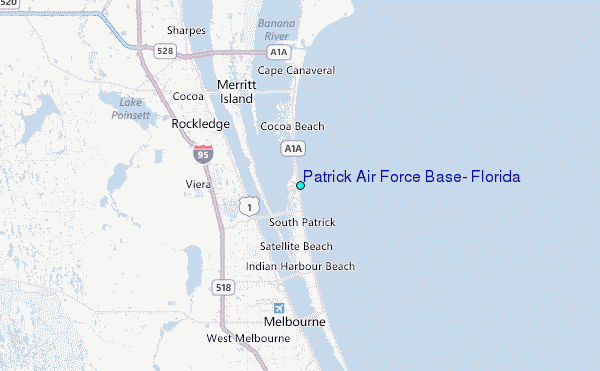 Patrick Air Force Base, Florida Tide Station Location Map 