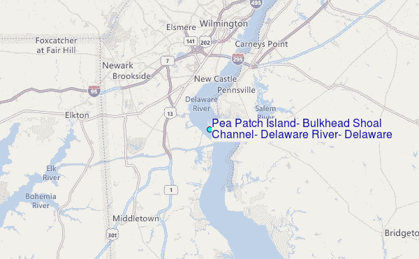 Pea Patch Island, Bulkhead Shoal Channel, Delaware River, Delaware Tide Station Location Map