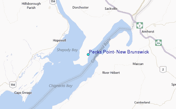 Pecks Point, New Brunswick Tide Station Location Map