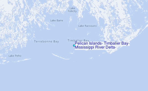 Pelican Islands, Timbalier Bay, Mississippi River Delta, Louisiana Tide Station Location Map