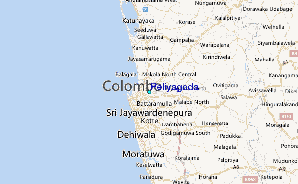 Peliyagoda Tide Station Location Map