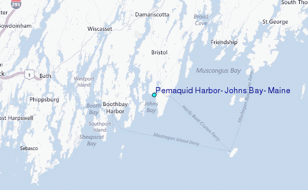 Pemaquid Harbor, Johns Bay, Maine Tide Station Location Map
