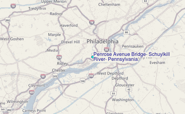 Penrose Avenue Bridge, Schuylkill River, Pennsylvania Tide Station Location Map