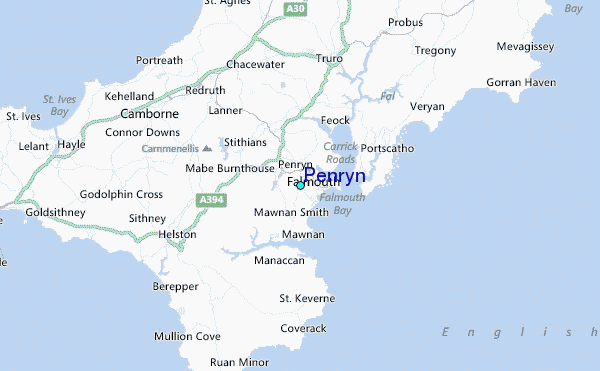 Penryn Tide Station Location Map