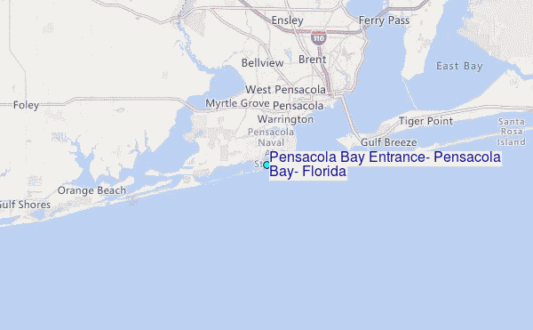 Pensacola Bay Entrance, Pensacola Bay, Florida Tide Station Location Map