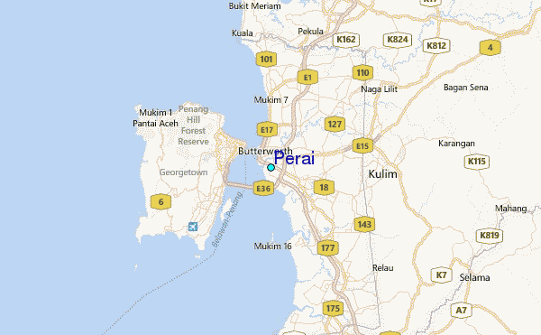 Perai Tide Station Location Map