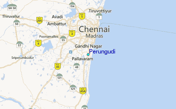 Perungudi Tide Station Location Map