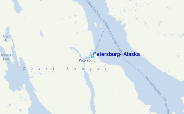 Petersburg, Alaska Tide Station Location Map