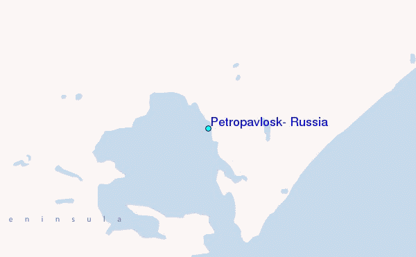 Petropavlosk, Russia Tide Station Location Map